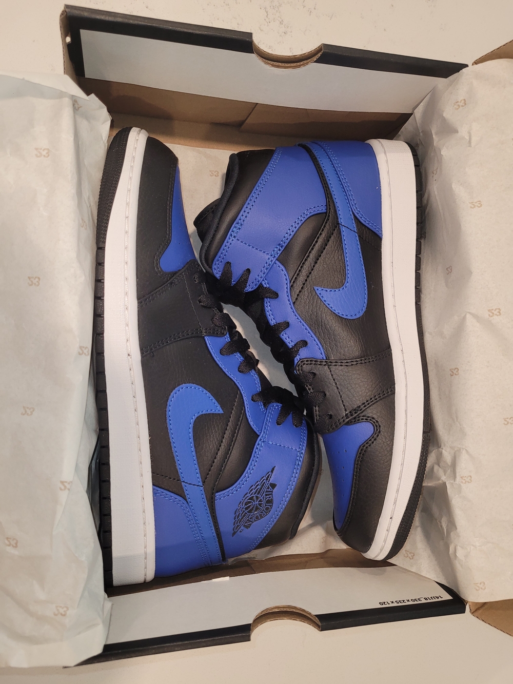 Air Jordan 1 Mid Black/ Hyper Royal- White